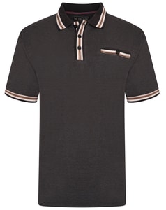 KAM Pique Poloshirt Yarn Dye Kragen Anthrazit